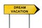 Yellow street concept dream vacation sign