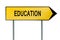 Yellow street concept education sign