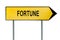 Yellow street concept fortune sign