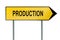 Yellow street concept production sign