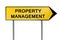 Yellow street concept property management sign