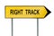 Yellow street concept right track sign