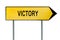 Yellow street concept victory sign