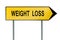 Yellow street concept weight lost sign