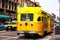 Yellow streetcar or trolley in San Francisco