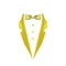 yellow striped colored bow tie tuxedo collar icon. Element of evening menswear illustration. Premium quality graphic design icon.