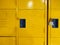 Yellow student lockers active usage