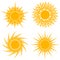 Yellow stylized sun shapes