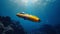 Yellow Submarine Floating in Ocean