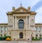 Yellow submarine in front of the Oceanographic Museum Musee Oceangraphique in Monaco Cote d\'Azur or French Riviera