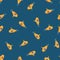 Yellow submarine underwater in sea water pattern background. Seamless pattern yellow submarine floating under sea water