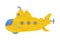 Yellow Submarine Watercraft Swimming Underwater Vector Illustration