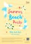 Yellow summer beach party poster template