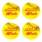 Yellow summer sale stickers sizzling,clearance,biggest,end of with sun symbol