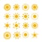 Yellow summer sun vector symbols
