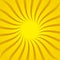 Yellow sunbeams halftone background. Vector illustration.