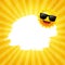 Yellow Sunburst Background With Sun With Sunglasses