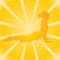 Yellow sunburst with yoga