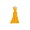 Yellow Sundress, Evening dress, combination or nightie, the silhouette. Vector illustration.