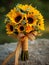 Yellow Sunflower wedding bridal bouquet for special moment