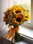 Yellow Sunflower wedding bridal bouquet for special moment