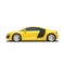 Yellow Super Car Isolated on the White Background