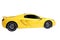 Yellow supercar isolated