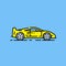 Yellow supercar line icon