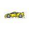 Yellow supercar line icon