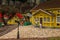 Yellow swedish houses made of Lego