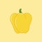 Yellow Sweet Bulgarian Bell Pepper. Paprika Vector Illustration