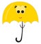 The yellow sweet umbrella , vector or color illustration