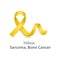 Yellow symbolize Sarcoma, Bone Cancer Awareness Month ribbon vector object.