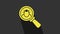 Yellow System bug concept icon isolated on grey background. Code bug concept. Bug in the system. Bug searching. 4K Video