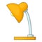 Yellow table lamp icon, cartoon style