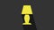 Yellow Table lamp icon isolated on grey background. 4K Video motion graphic animation