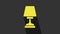 Yellow Table lamp icon isolated on grey background. 4K Video motion graphic animation
