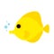 Yellow Tang fish animal cartoon character vector illustration