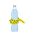 Yellow tape measure and water bottle. slimming concept. vector illustration.