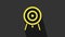 Yellow Target icon isolated on grey background. Dart board sign. Archery board icon. Dartboard sign. Business goal