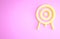 Yellow Target icon isolated on pink background. Dart board sign. Archery board icon. Dartboard sign. Business goal