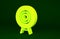 Yellow Target sport icon isolated on green background. Clean target with numbers for shooting range or shooting