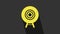 Yellow Target sport icon isolated on grey background. Clean target with numbers for shooting range or shooting. 4K Video