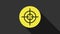 Yellow Target sport icon isolated on grey background. Clean target with numbers for shooting range or shooting. 4K Video