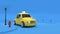 Yellow Taxi 3D render business transportation