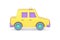 Yellow taxi automobile sedan passengers transportation city vehicle realistic 3d icon vector