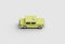 Yellow taxi car cab voxel pixel artwork. 3D illustration of a small origami yellow taxi car rendered of cardboard material