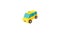 Yellow taxi car icon animation