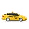 Yellow taxi car isolated on white background. Cab, automobile. City passenger transport. Vector flat illustration