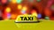 Yellow taxi car roof sign